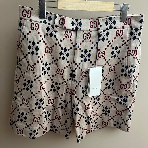 GUCCI NWTs Monogram Canvas Bermuda Shorts - Picture 1 of 8